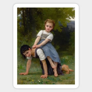 La Bourrique - The Pony-Back Ride by William-Adolphe Bouguereau Sticker